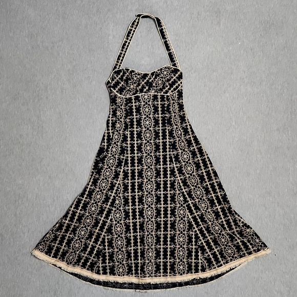 Nanette Lepore Dresses & Skirts - Vintage Y2K Nanette Lepore Embroidered Halter Strapless Tank Mini Summer Dress